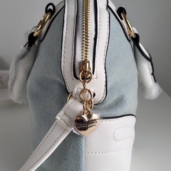 Juicy Couture Denim & White Satchel • Brand New • Crossbody/Top Handle - Picture 8 of 11